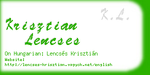 krisztian lencses business card