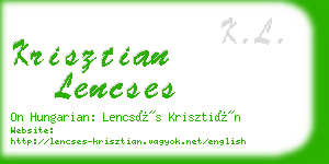 krisztian lencses business card